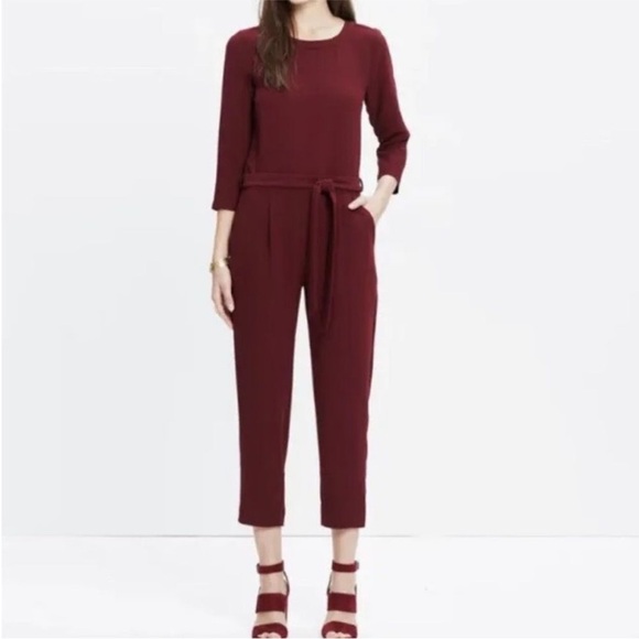 Madewell Sloan Cranberry Jumpsuit size 10 - Picture 1 of 5